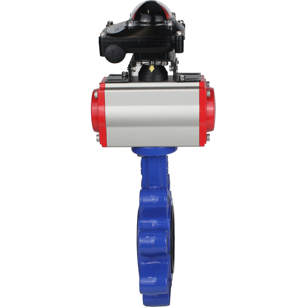 Vanne papillon d'eau Elephant WBV1616E-2W-Fb-H, matériau du corps - fonte QT450, matériau du disque - fonte QT450, joint - EPDM, actionneur pneumatique PA-DA double action, 4M310-08 220V, BKV APL-210N