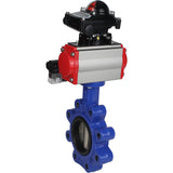 Vanne papillon d'eau Elephant WBV1616E-2W-Fb-H, matériau du corps - fonte QT450, matériau du disque - fonte QT450, joint - EPDM, actionneur pneumatique PA-DA double action, 4M310-08 220V, BKV APL-210N