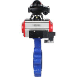 Vanne papillon d'eau Elephant WBV1616E-2W-Fb-H, matériau du corps - fonte QT450, matériau du disque - fonte QT450, joint - EPDM, actionneur pneumatique PA-DA double action, 4M310-08 220V, BKV APL-210N