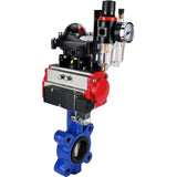 Vanne papillon d'eau Elephant WBV1616E-2W-Fb-H, matériau du corps - fonte QT450, matériau du disque - fonte QT450, joint - EPDM, actionneur pneumatique PA-SA avec ressorts de rappel, 4M310-08 220V, BKV APL-210N BPV AFC2000