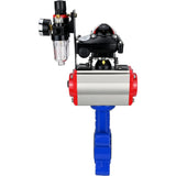 Vanne papillon d'eau Elephant WBV1616E-2W-Fb-H, matériau du corps - fonte QT450, matériau du disque - fonte QT450, joint - EPDM, actionneur pneumatique PA-SA avec ressorts de rappel, 4M310-08 220V, BKV APL-210N BPV AFC2000