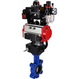Vanne papillon d'eau Elephant WBV1616N-2W-Fb-H, matériau du corps - fonte QT450, matériau du disque - fonte QT450, joint - NBR, actionneur pneumatique PA-DA double action, 4M310-08 24V, BKV APL-410N EX, volant MON, BPV AFC2000