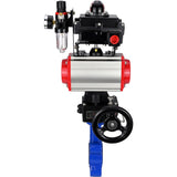 Vanne papillon d'eau Elephant WBV1616N-2W-Fb-H, matériau du corps - fonte QT450, matériau du disque - fonte QT450, joint - NBR, actionneur pneumatique PA-DA double action, 4M310-08 24V, BKV APL-410N EX, volant MON, BPV AFC2000