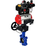 Vanne papillon d'eau Elephant WBV1616N-2W-Fb-H, matériau du corps - fonte QT450, matériau du disque - fonte QT450, joint - NBR, actionneur pneumatique PA-DA double action, 4M310-08 24V, BKV APL-410N EX, volant MON, BPV AFC2000