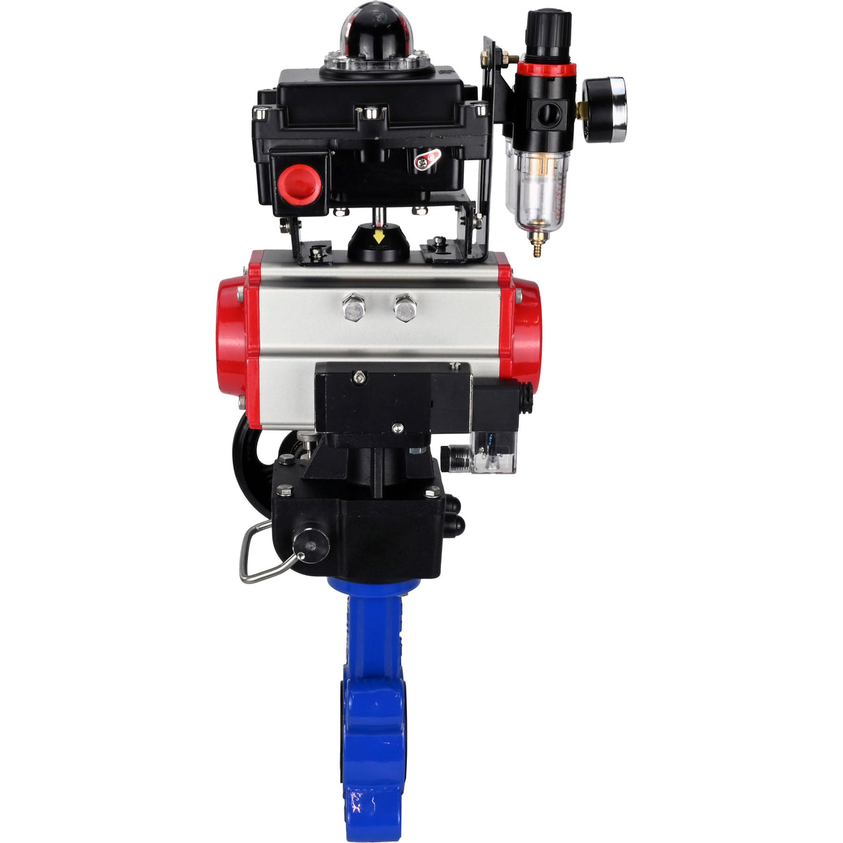 Vanne papillon d'eau Elephant WBV1616N-2W-Fb-H, matériau du corps - fonte QT450, matériau du disque - fonte QT450, joint - NBR, actionneur pneumatique PA-DA double action, 4M310-08 24V, BKV APL-410N EX, volant MON, BPV AFC2000