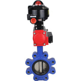 Vanne papillon d'eau Elephant WBV1616N-2W-Fb-H, matériau du corps - fonte QT450, matériau du disque - fonte QT450, joint - NBR, actionneur pneumatique PA-DA double action, 4M310-08 220V, BKV APL-510N EX