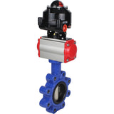 Vanne papillon d'eau Elephant WBV1616N-2W-Fb-H, matériau du corps - fonte QT450, matériau du disque - fonte QT450, joint - NBR, actionneur pneumatique PA-DA double action, 4M310-08 220V, BKV APL-510N EX