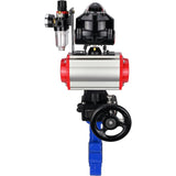 Vanne papillon d'eau Elephant WBV1616N-2W-Fb-H, matériau du corps - fonte QT450, matériau du disque - fonte QT450, joint - NBR, actionneur pneumatique PA-DA double action, 4M310-08 220V, BKV APL-510N EX, volant MON, BPV AFC2000
