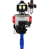 Vanne papillon d'eau Elephant WBV1616N-2W-Fb-H, matériau du corps - fonte QT450, matériau du disque - fonte QT450, joint - NBR, actionneur pneumatique PA-DA double action, 4M310-08 220V, BKV APL-510N EX, volant MON, BPV AFC2000