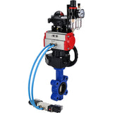 Vanne papillon d'eau Elephant WBV1616N-2W-Fb-H, matériau du corps - fonte QT450, matériau du disque - fonte QT450, joint - NBR, actionneur pneumatique PA-DA double action, 4V320-08 220V, BKV APL-210N, volant MON, BPV AFC2000