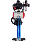 Vanne papillon d'eau Elephant WBV1616N-2W-Fb-H, matériau du corps - fonte QT450, matériau du disque - fonte QT450, joint - NBR, actionneur pneumatique PA-DA double action, 4V320-08 220V, BKV APL-410N EX, volant MON, BPV AFC2000