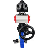 Vanne papillon d'eau Elephant WBV1616N-2W-Fb-H, matériau du corps - fonte QT450, matériau du disque - fonte QT450, joint - NBR, actionneur pneumatique PA-DA double action, 4V320-08 220V, BKV APL-510N EX, volant MON,