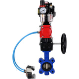 Vanne papillon d'eau Elephant WBV1616N-2W-Fb-H, matériau du corps - fonte QT450, matériau du disque - fonte QT450, joint - NBR, actionneur pneumatique PA-DA double action, 4V320-10 220V, BKV APL-510N EX, volant MON, BPV AFC2000