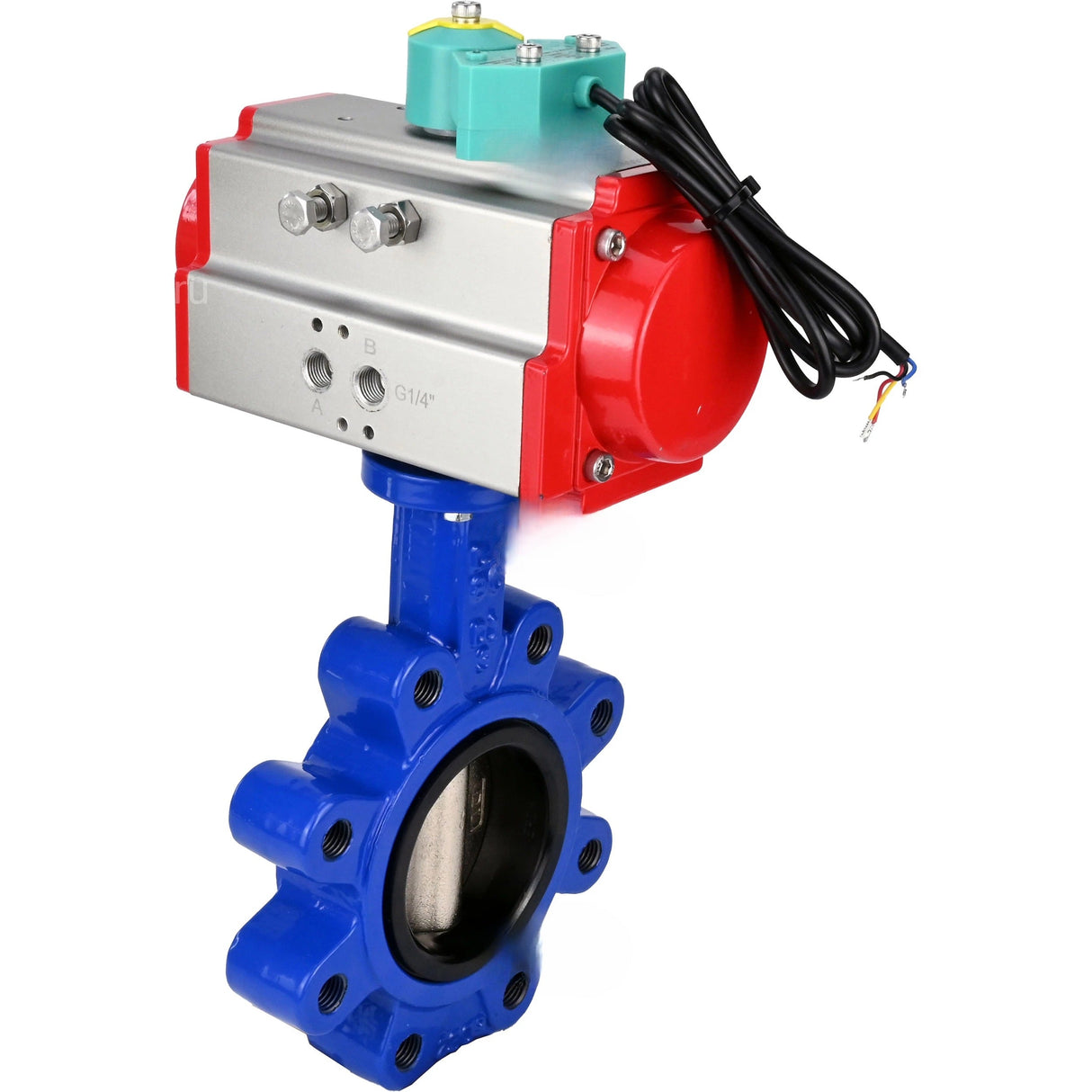 Disc rotary valves Elephant WBV1616N-2W-Fb-H DN50-150 16 bar LUG body - QT450 cast iron, disc - QT450 cast iron, seal - NBR, with pneumatic drive PA-DA-XXX and ALS200D magnetic switch