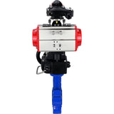 Vanne papillon d'eau Elephant WBV1616N-2W-Fb-H, matériau du corps - fonte QT450, matériau du disque - fonte QT450, joint - NBR, avec actionneur pneumatique double effet PA-DA, volant MON, BKV APL-210N