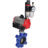 Vanne papillon d'eau Elephant WBV1616E-2W-Fb-H, matériau du corps - fonte QT450, matériau du disque - fonte QT450, joint - EPDM, actionneur pneumatique PA-SA avec ressorts de rappel, 4M310-08 220V BPV AFC2000
