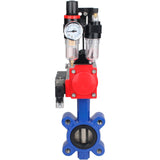Vanne papillon d'eau Elephant WBV1616E-2W-Fb-H, matériau du corps - fonte QT450, matériau du disque - fonte QT450, joint - EPDM, actionneur pneumatique PA-SA avec ressorts de rappel, 4M310-08 220V BPV AFC2000