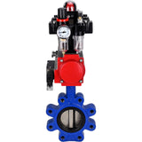 Vanne papillon d'eau Elephant WBV1616E-2W-Fb-H, matériau du corps - fonte QT450, matériau du disque - fonte QT450, joint - EPDM, actionneur pneumatique PA-SA avec ressorts de rappel, 4M310-08 24V, BKV APL-410N EX BPV AFC2000
