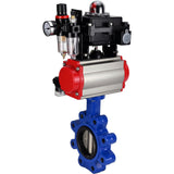 Vanne papillon d'eau Elephant WBV1616E-2W-Fb-H, matériau du corps - fonte QT450, matériau du disque - fonte QT450, joint - EPDM, actionneur pneumatique PA-SA avec ressorts de rappel, 4M310-08 24V, BKV APL-410N EX BPV AFC2000