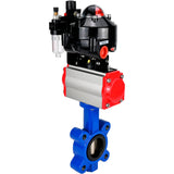 Vanne papillon d'eau Elephant WBV1616E-2W-Fb-H, matériau du corps - fonte QT450, matériau du disque - fonte QT450, joint - EPDM, actionneur pneumatique PA-SA avec ressorts de rappel, 4M310-08 220V, BKV APL-510N EX, BPV AFC2000