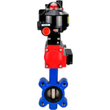 Vanne papillon d'eau Elephant WBV1616E-2W-Fb-H, matériau du corps - fonte QT450, matériau du disque - fonte QT450, joint - EPDM, actionneur pneumatique PA-SA avec ressorts de rappel, 4M310-08 220V, BKV APL-510N EX, BPV AFC2000