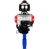 Vanne papillon d'eau Elephant WBV1616N-2W-Fb-H, matériau du corps - fonte QT450, matériau du disque - fonte QT450, joint - NBR, actionneur pneumatique PA-DA double action, 4M310-08 220V, BKV APL-510N EX, volant MON