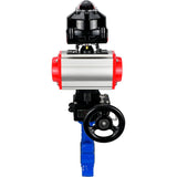 Vanne papillon d'eau Elephant WBV1616N-2W-Fb-H, matériau du corps - fonte QT450, matériau du disque - fonte QT450, joint - NBR, actionneur pneumatique PA-DA double action, 4M310-08 220V, BKV APL-510N EX, volant MON
