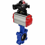 Vanne papillon d'eau Elephant WBV1616N-2W-Fb-H, matériau du corps - fonte QT450, matériau du disque - fonte QT450, joint - NBR, actionneur pneumatique PA-SA avec ressorts de rappel, , BKV APL-210N