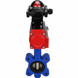 Vanne papillon d'eau Elephant WBV1616N-2W-Fb-H, matériau du corps - fonte QT450, matériau du disque - fonte QT450, joint - NBR, actionneur pneumatique PA-SA avec ressorts de rappel, , BKV APL-210N