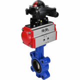 Vanne papillon d'eau Elephant WBV1616N-2W-Fb-H, matériau du corps - fonte QT450, matériau du disque - fonte QT450, joint - NBR, actionneur pneumatique PA-SA avec ressorts de rappel, , BKV APL-210N