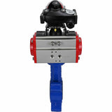 Vanne papillon d'eau Elephant WBV1616N-2W-Fb-H, matériau du corps - fonte QT450, matériau du disque - fonte QT450, joint - NBR, actionneur pneumatique PA-SA avec ressorts de rappel, , BKV APL-210N