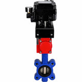 Vanne papillon d'eau Elephant WBV1616N-2W-Fb-H, matériau du corps - fonte QT450, matériau du disque - fonte QT450, joint - NBR, actionneur pneumatique PA-SA avec ressorts de rappel, positionneur YT-1000RSN sans rétroaction