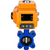 Vanne papillon d'eau Elephant WBV1616E-2W-Fb-H, matériau du corps - fonte QT450, matériau du disque - fonte QT450, joint - EPDM, actionneur électrique QT-N-EM-B1-220VAC-U1 220V