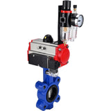 Vanne papillon d'eau Elephant WBV1631N-2W-Fb-H, matériau du corps - fonte QT450, matériau du disque - acier inoxydable AISI 304, joint - NBR, avec actionneur pneumatique double effet PA-DA, 4M310-08 24V, BPV AFC2000