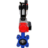 Vanne papillon d'eau Elephant WBV1631N-2W-Fb-H, matériau du corps - fonte QT450, matériau du disque - acier inoxydable AISI 304, joint - NBR, avec actionneur pneumatique double effet PA-DA, 4M310-08 24V, BPV AFC2000