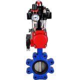 Vanne papillon d'eau Elephant WBV1631E-2W-Fb-H, matériau du corps - fonte QT450, matériau du disque - acier inoxydable AISI 304, joint - EPDM, actionneur pneumatique PA-DA double action, 4M310-08 24V, BKV APL-410N EX BPV AFC2000