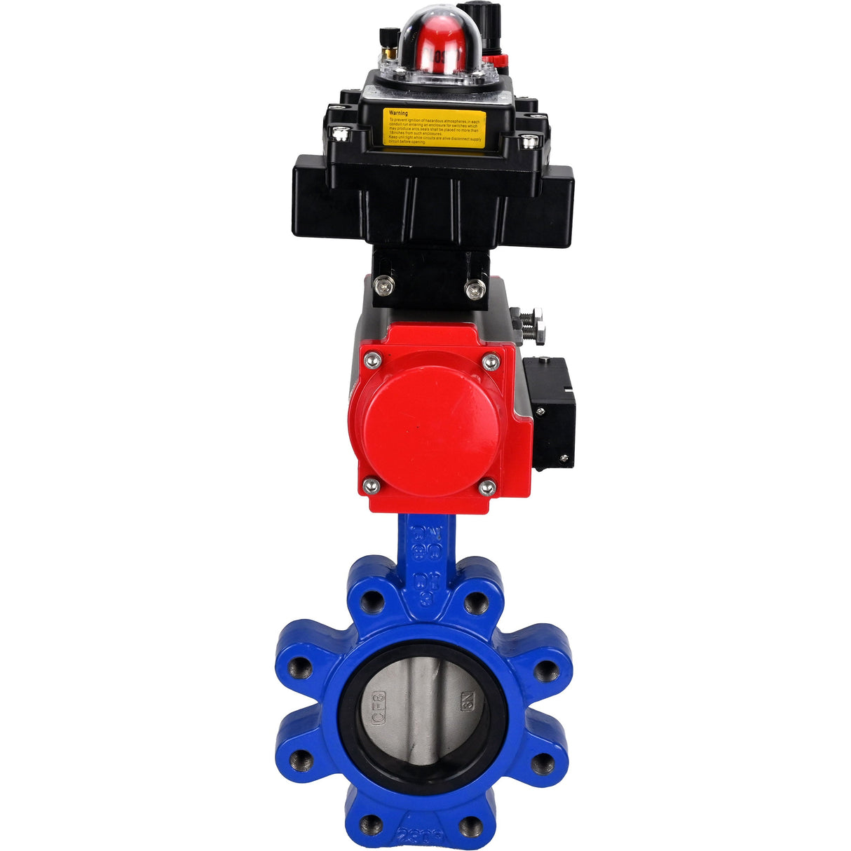Vanne papillon d'eau Elephant WBV1631E-2W-Fb-H, matériau du corps - fonte QT450, matériau du disque - acier inoxydable AISI 304, joint - EPDM, actionneur pneumatique PA-DA double action, 4M310-08 24V, BKV APL-410N EX BPV AFC2000