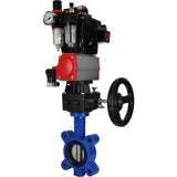 Vanne papillon d'eau Elephant WBV1631N-2W-Fb-H, matériau du corps - fonte QT450, matériau du disque - acier inoxydable AISI 304, joint - NBR, actionneur pneumatique PA-DA double action, 4M310-08 24V, BKV APL-410N EX, volant MON, BPV AFC2000