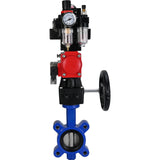 Vanne papillon d'eau Elephant WBV1631N-2W-Fb-H, matériau du corps - fonte QT450, matériau du disque - acier inoxydable AISI 304, joint - NBR, actionneur pneumatique PA-DA double action, 4M310-08 24V, BKV APL-410N EX, volant MON, BPV AFC2000