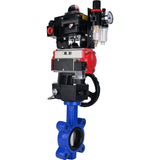 Vanne papillon d'eau Elephant WBV1631N-2W-Fb-H, matériau du corps - fonte QT450, matériau du disque - acier inoxydable AISI 304, joint - NBR, actionneur pneumatique PA-DA double action, 4M310-08 24V, BKV APL-410N EX, volant MON, BPV AFC2000