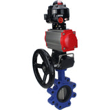 Vanne papillon d'eau Elephant WBV1631E-2W-Fb-H, matériau du corps - fonte QT450, matériau du disque - acier inoxydable AISI 304, joint - EPDM, actionneur pneumatique PA-DA double action, 4M310-08 24V, BKV APL-510N EX, volant MON