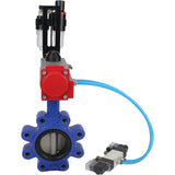 Vanne papillon d'eau Elephant WBV1631N-2W-Fb-H, matériau du corps - fonte QT450, matériau du disque - acier inoxydable AISI 304, joint - NBR, actionneur pneumatique PA-SA avec ressorts de rappel, 4V320-08 220V BPV AFC2000