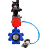 Vanne papillon d'eau Elephant WBV1631N-2W-Fb-H, matériau du corps - fonte QT450, matériau du disque - acier inoxydable AISI 304, joint - NBR, actionneur pneumatique PA-DA double action, 4V320-10 220V, BKV APL-210N BPV AFC2000