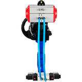 Vanne papillon d'eau Elephant WBV1631E-2W-Fb-H, matériau du corps - fonte QT450, matériau du disque - acier inoxydable AISI 304, joint - EPDM, avec actionneur pneumatique double effet PA-DA, 4V320-10 220V, volant MON