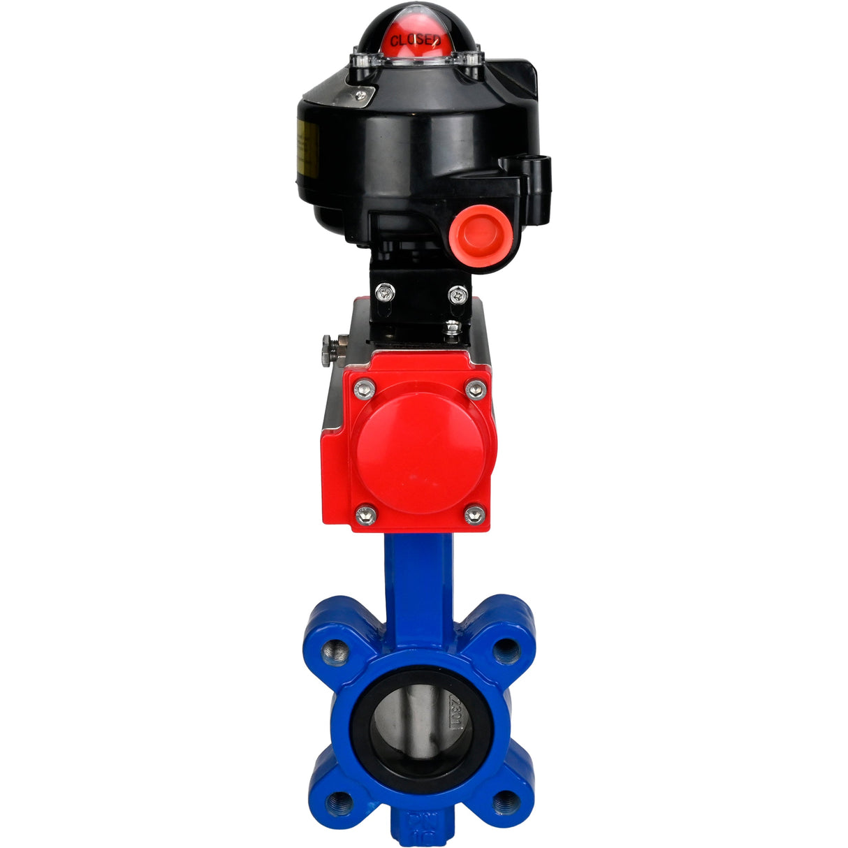 Vanne papillon d'eau Elephant WBV1631N-2W-Fb-H, matériau du corps - fonte QT450, matériau du disque - acier inoxydable AISI 304, joint - NBR, actionneur pneumatique PA-SA avec ressorts de rappel, , BKV APL-510N EX