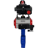 Vanne papillon d'eau Elephant WBV1631E-2W-Fb-H, matériau du corps - fonte QT450, matériau du disque - acier inoxydable AISI 304, joint - EPDM, actionneur pneumatique PA-DA double action, 4M310-08 24V, BKV APL-410N EX