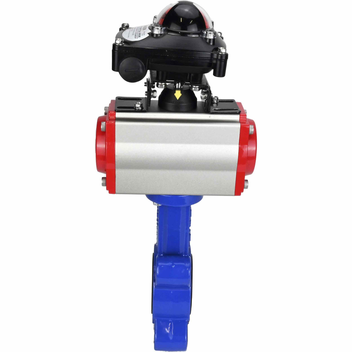 Vanne papillon d'eau Elephant WBV1631E-2W-Fb-H, matériau du corps - fonte QT450, matériau du disque - acier inoxydable AISI 304, joint - EPDM, avec actionneur pneumatique double effet PA-DA, BKV APL-210N