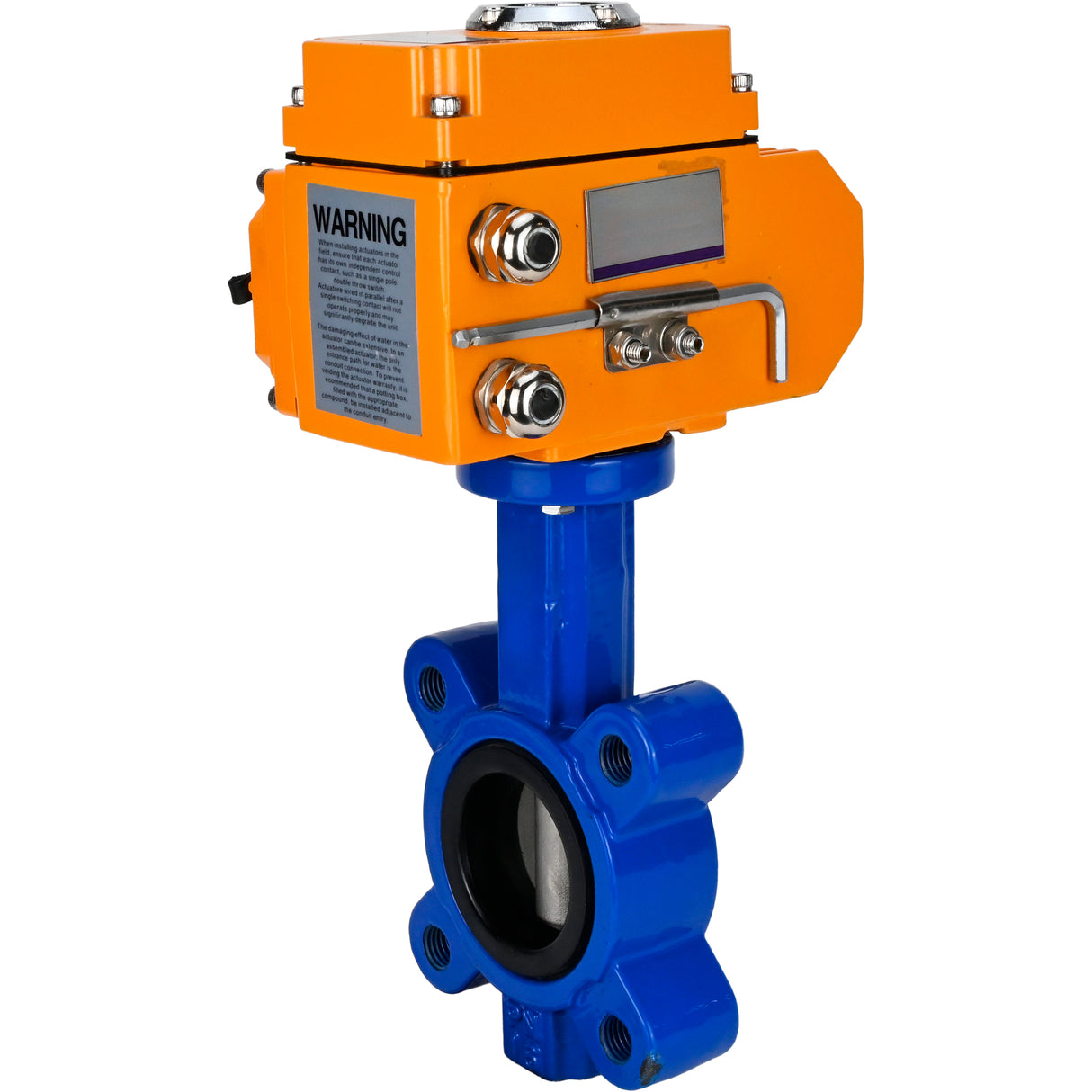 Vanne papillon d'eau Elephant WBV1631N-2W-Fb-H, matériau du corps - fonte QT450, matériau du disque - acier inoxydable AISI 304, joint - NBR, actionneur électrique QT-N-EM-O1-380VAC-U1 380V