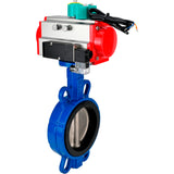 Water Butterfly Valve for abrasive media  Elephant WBV1632E-2W-Fb-H DN40-200 16 bar body - QT450 cast iron, disc - 316L stainless steel, seal - EPDM, with pneumatic actuator PA-DA-XXX, pneumatic distributor 4M310-08 NAMUR 24V and ALS200D magnetic switch
