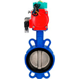 Water Butterfly Valve for abrasive media  Elephant WBV1632E-2W-Fb-H DN40-200 16 bar body - QT450 cast iron, disc - 316L stainless steel, seal - EPDM, with pneumatic actuator PA-DA-XXX, pneumatic distributor 4M310-08 NAMUR 24V and ALS200D magnetic switch